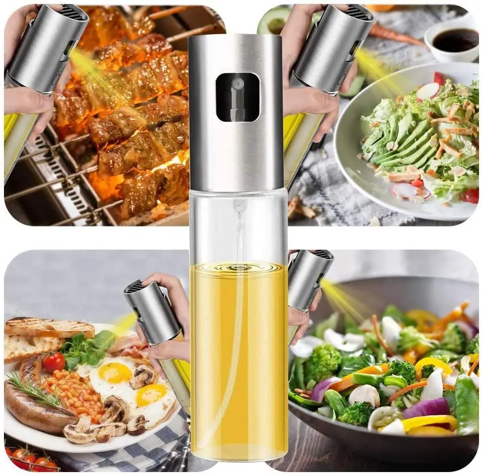 Stainless Glass Oil Sprayer for Cooking BBQ Salad Mister Spritzer Dispenser Oil Spray Bottle for  Kitchen