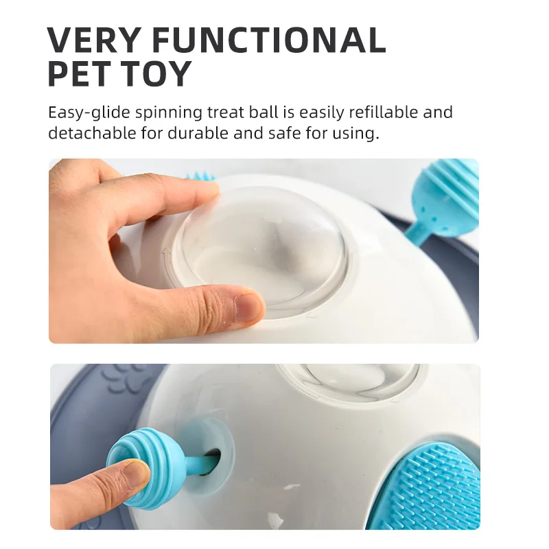 Interactive Pet Puzzle Toys Cat Massage Brush Treat Dispensing Slow feeder Dog Giggle Ball IQ Toys