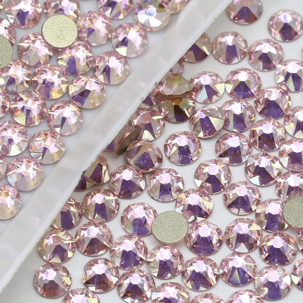 Wholesale 2088 16 Cut Facets Lt. Rose AB Glass Sparkles Stones Non Hotfix Glass Nail Rhinestone for Furniture Handle