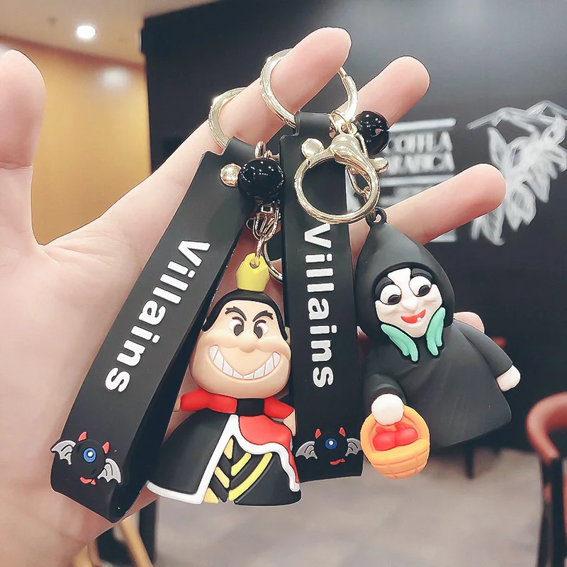 Wholesale New Arrival INS Hot Stoked Creative Cartoon Villain Evil Witch Queen Keychain Halloween  Keyring PVC Doll Key Chain