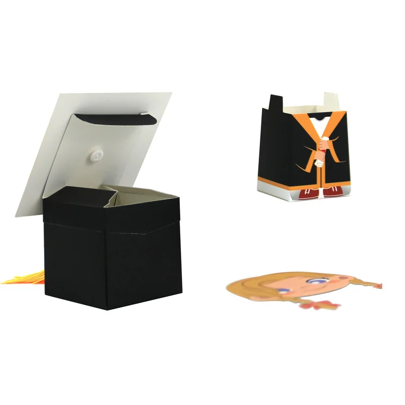 new design hotly sold lovely  little girl and boy cap-shaped sweet candy gift party favors graduation paper box