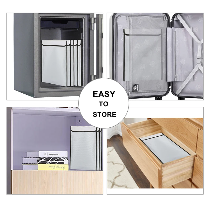 Custom Fashion Fireproof Waterproof Zipper File Document A4 Paper Bag Safe School Office File Storage Security Document Bag