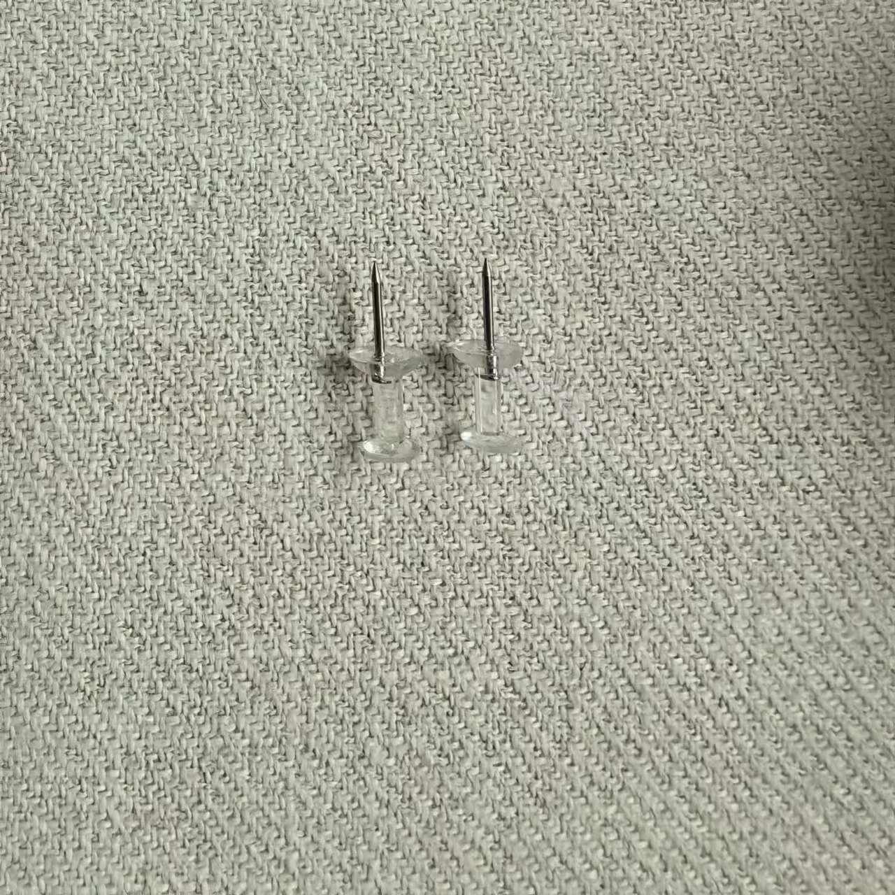 Push Pins Tacks, Clear Plastic Head, Steel Point, 200pcs/box