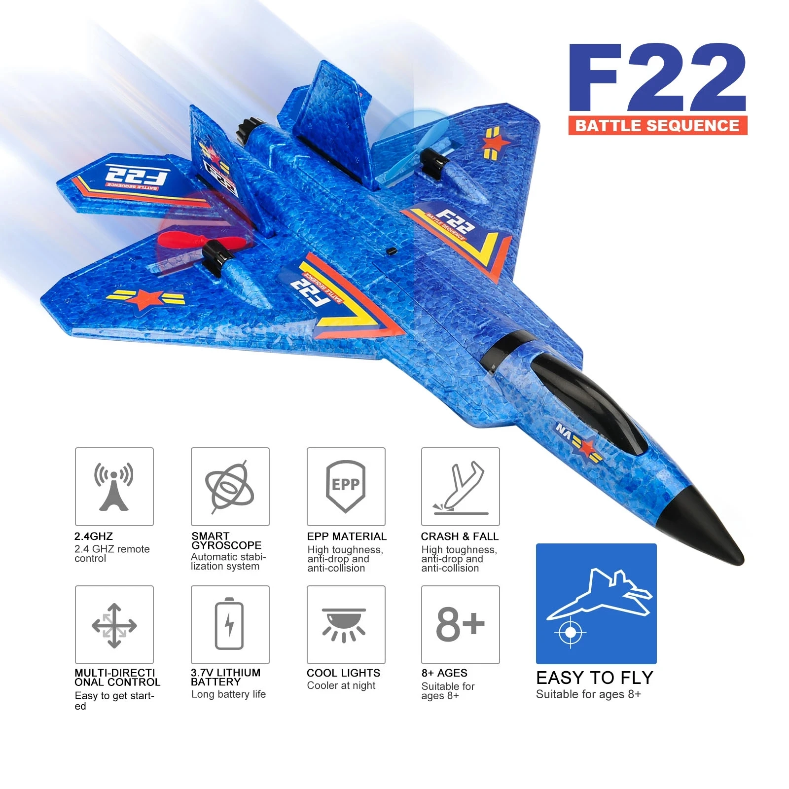 EPP La vela F22 Waterproof Amphibious Foam Glider Unbreakable Fixed Wing Ultralight Aircraft Model Rc Plane Airplane Toy