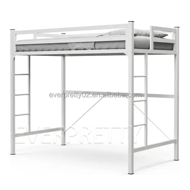 Hostel University Dormitory Furniture Student Dormitory Steel Loft Bed with Wardrobe