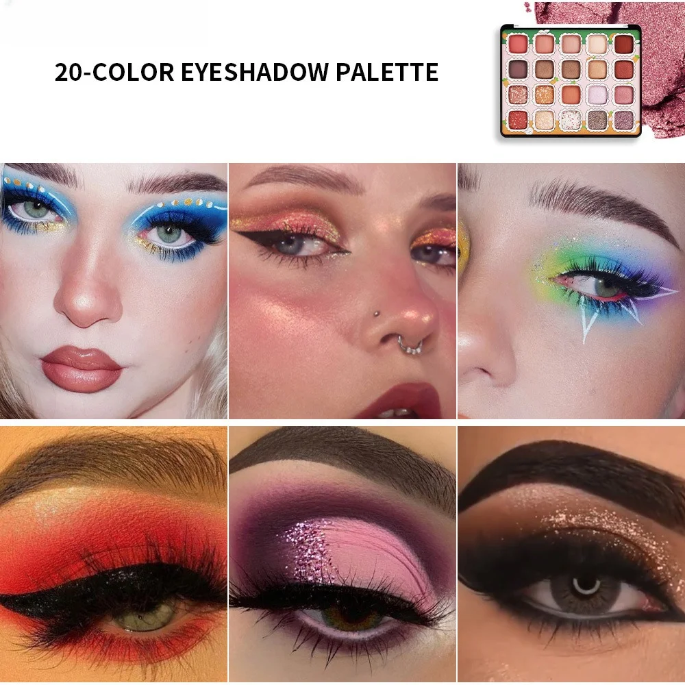 20 Color Matte Eyeshadow Makeup Palette  Matte Glitter Eye Shadow Pallet for Eyes Kawaii Cute Makeup Lasting Waterproof Cosmetic