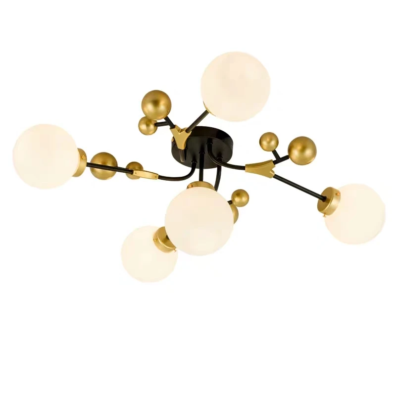 
Antique design gold lamps home decor glass pendant light circle modern for living room ceiling hanging 