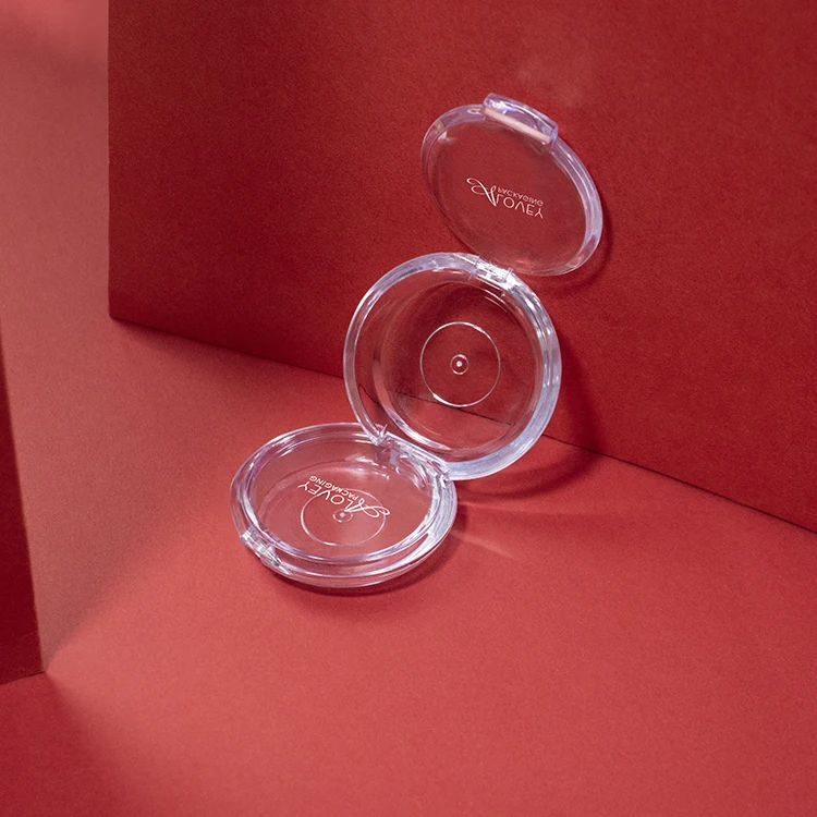 Hot sale Plastic Round Transparent Clear Eyeshadow Case Eyeshadow Palette Private Label Custom Packaging Pallet Eyeshadow
