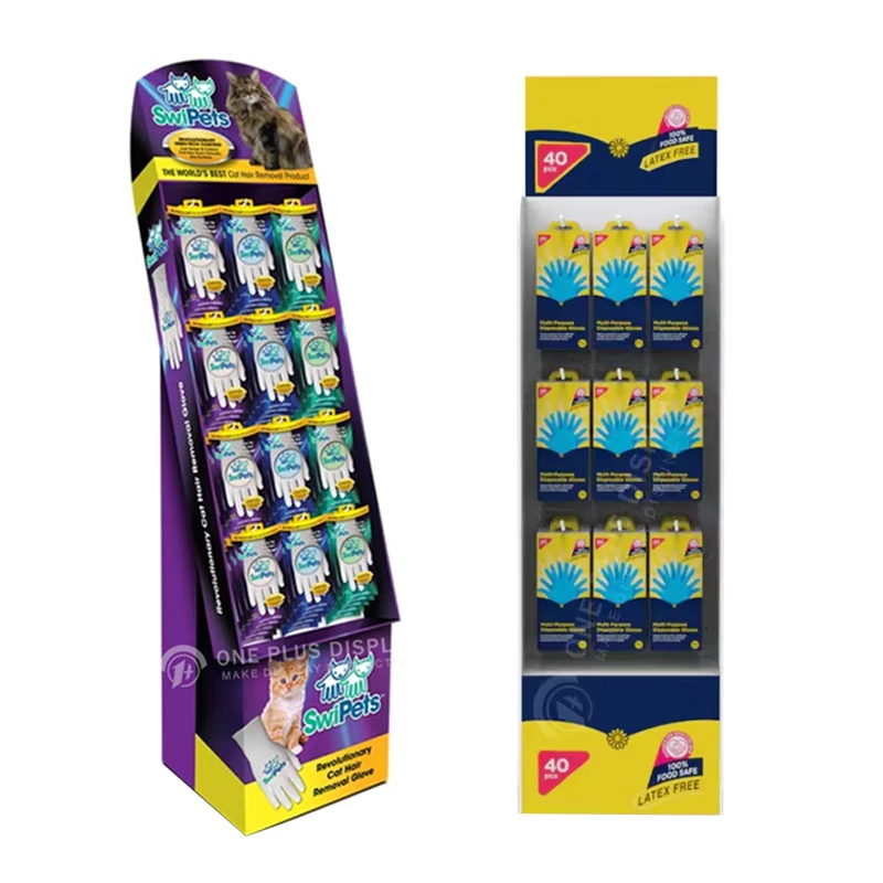 custom Retail Store Pop  Gloves Corrugated cardboard Counter Display Gloves Cardboard Gloves cardboard floor hook Display