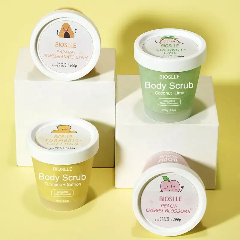 Customized Organic Scented Vegan Skin Whitening Exfoliating Vitamin Coconut Lime Bath Sugar Body Scrubs