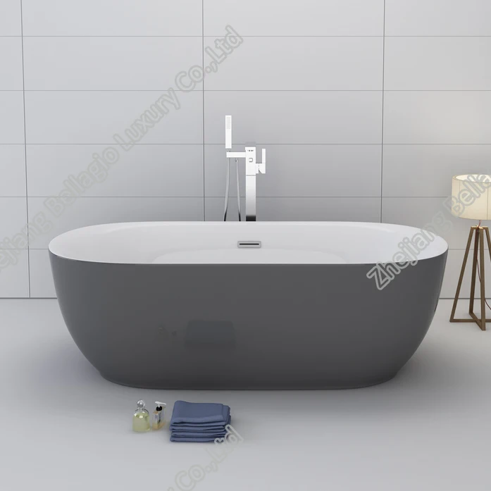 BELLAGIO 1.7m grey acrylic bathtub, freestanding tub, hot sale bath spa
