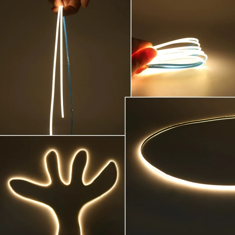 led strip light 12v cob 3mm 4mm strip light led dc 5v waterproof warm cold white 4000k 24v cob strip light