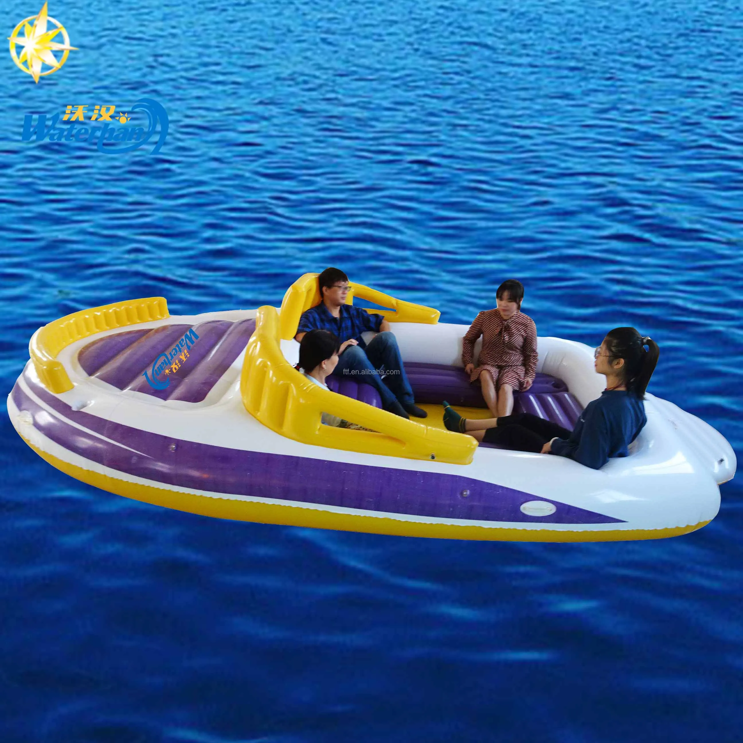 Body Six Person Inflatable Floating Island Inflatable Sportintg Boats Yacht Dock Thick Inflatable Floating Platform