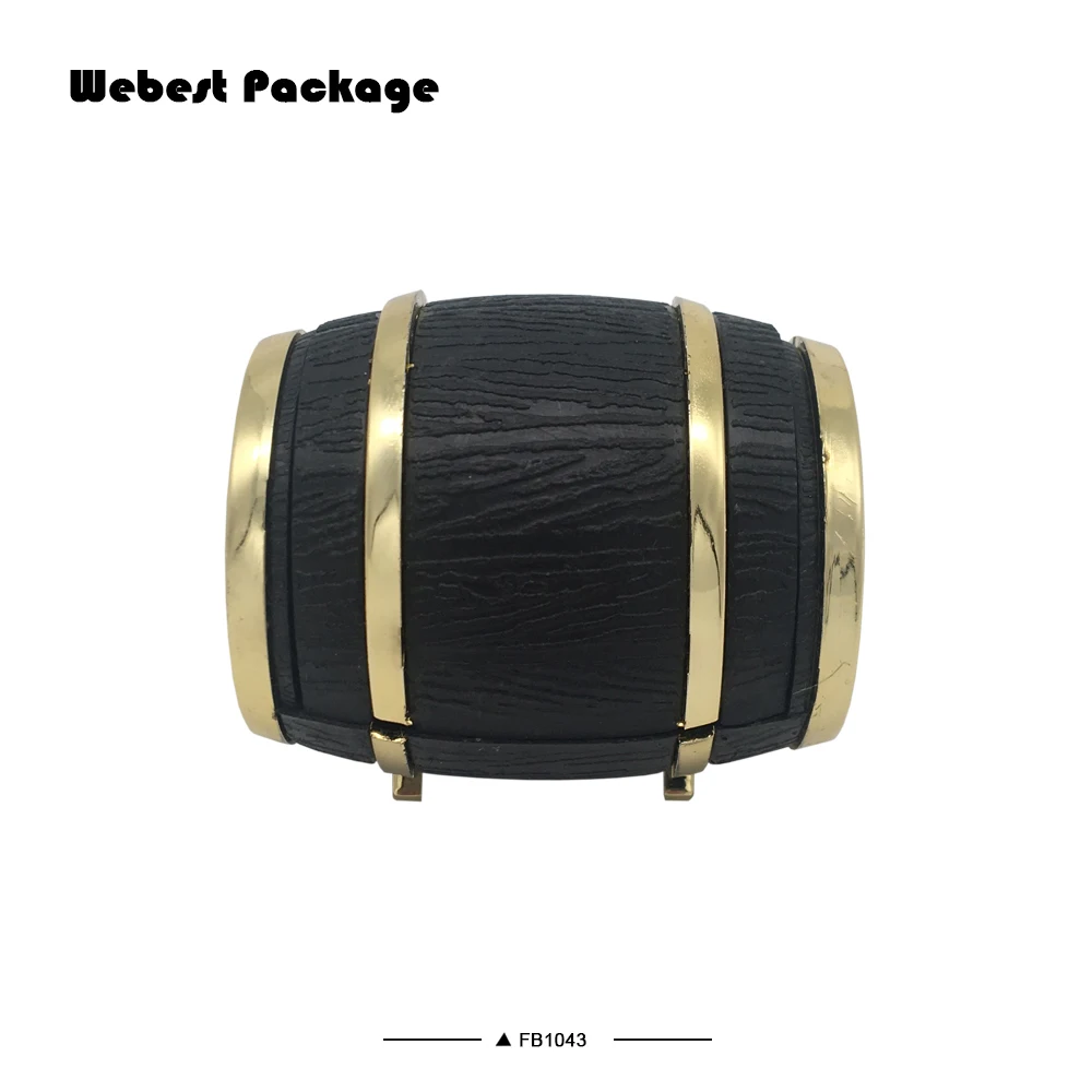Webest wedding jewellery bearer beer barrel shape flocking velvet ring earring box in stocks