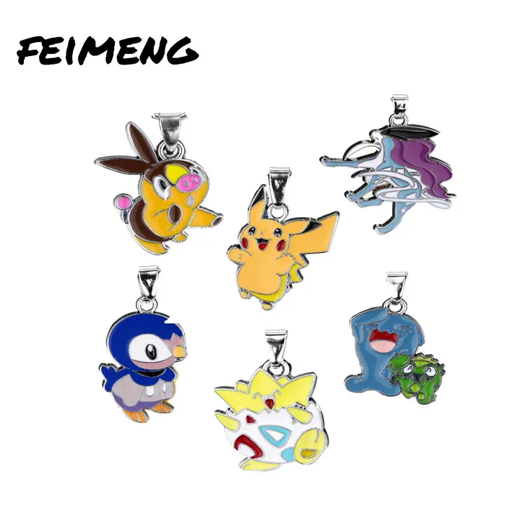 Cartoon Anime PokemonNecklace Cute Pikachu Penguin Pendant Elfin Necklace For Anime Lovers Collecting Souvenir