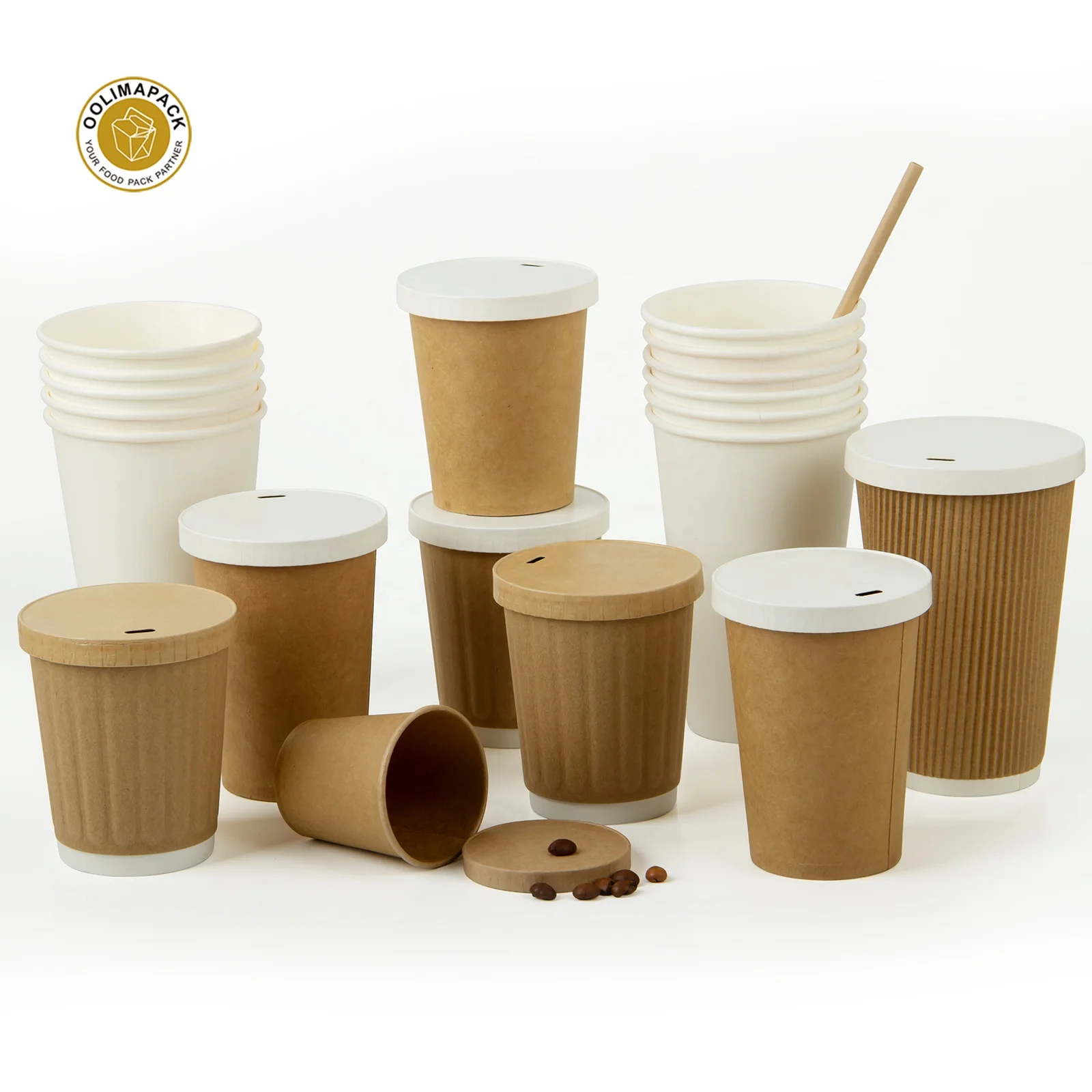 Eco-Friendly Drink Tea Paper Container Disposable Take Away Coffee Cups
