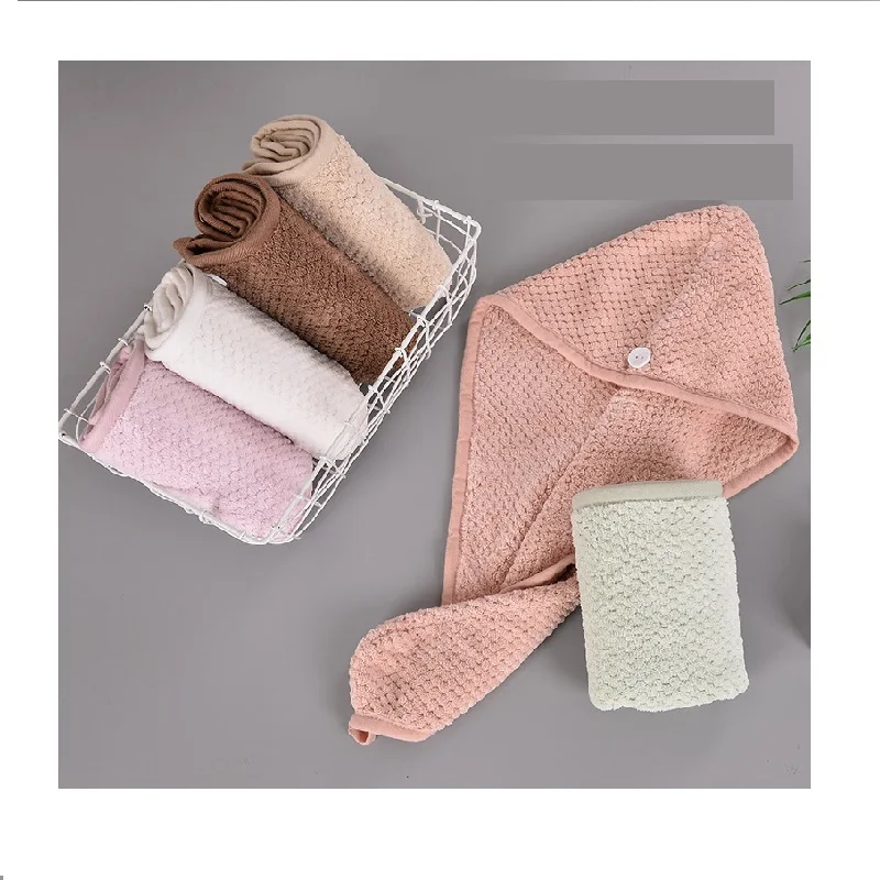 Pineapple Hair Cap  Lady Fast Drying Dryer Towel Bath Wrap Hat Quick Cap Turban Dry Quick Drying Household Bath Tool