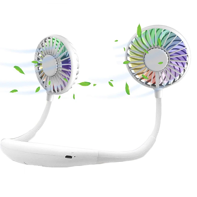 Portable 360 Degree Rotation Hand-free Neckband Sports 3 Speeds Adjustable Rechargeable Sport Mini Neck Fan