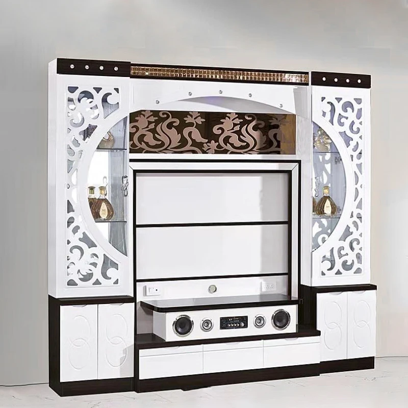 Contemporary Trade Show Marble Floor Set Table Cabinet Wandmeubel Universal Furniture Tv Stand