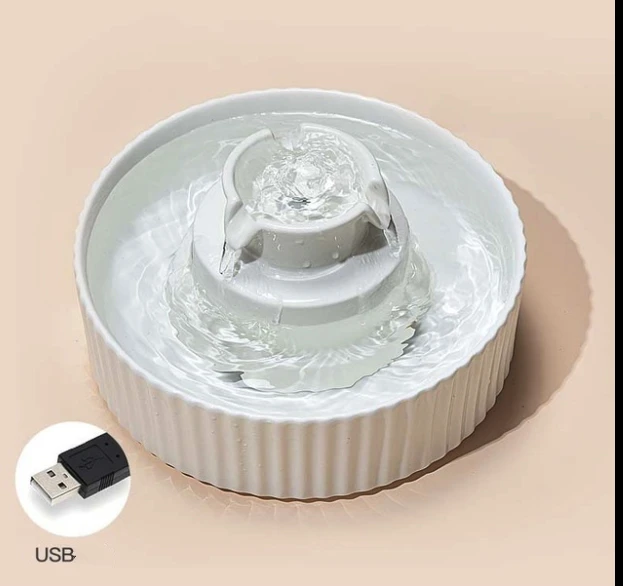 Advanced Porcelain Pet Fountain Super Quiet Drinking Fountains for Puppy and Kittens Indoor with Replacement Filters and Foam