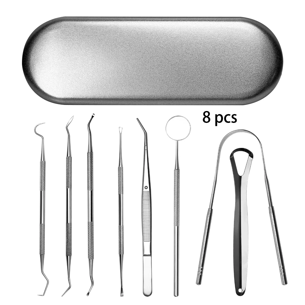Dental Cleaning Kit Plaque Remover Tartar Scraper Stainless Steel Oral Care Tools Teeth Cleaning Dental Hygiene