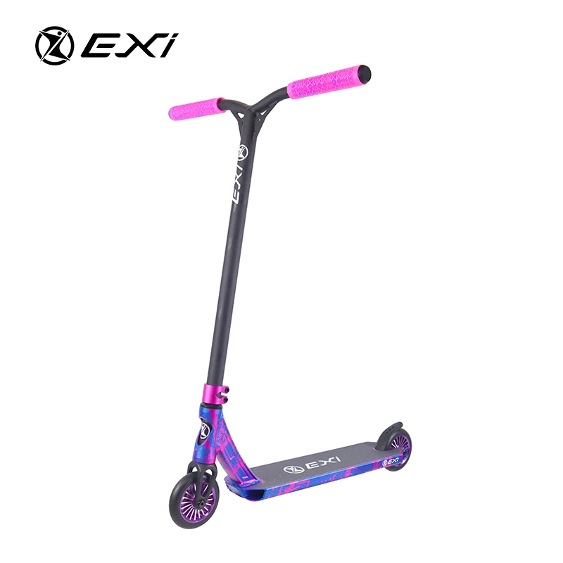 Extreme Sport Pro Scooter for Adults Foldable Aluminium CNC Anodized 2 PU Wheels Kick Scooter Pull Start Featuring Plastic Body