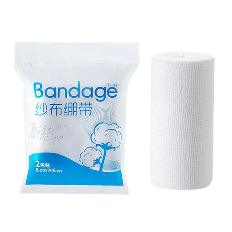 Medical disposable  gauze bandage roll wound postpartum dressing fixed application mesh gauze strip pressure bandage