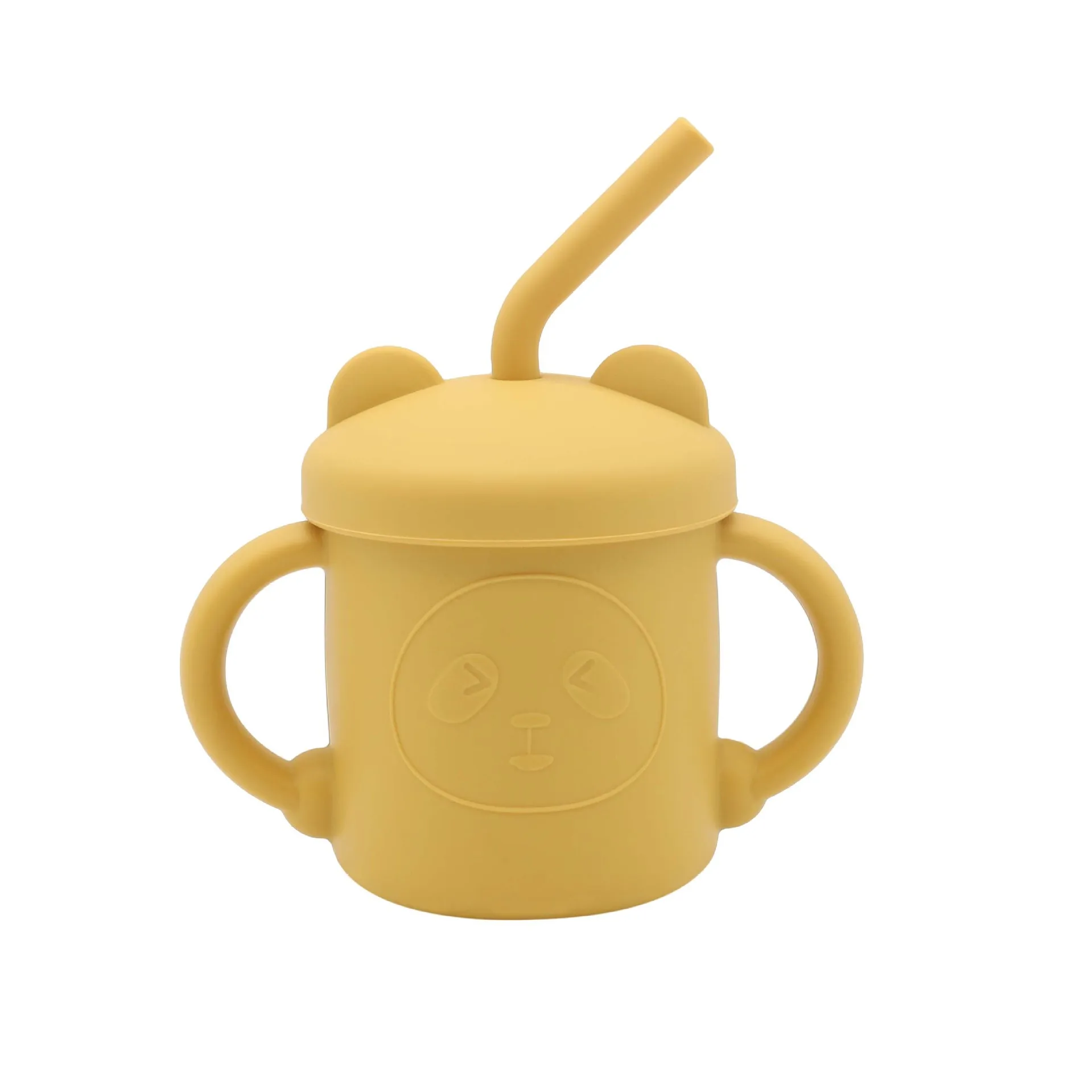 High grade new design Baby Silicone Sippy Cup Glass Kids Portable Drinking Water Mug Cup Bottle Silicone feeding Cup