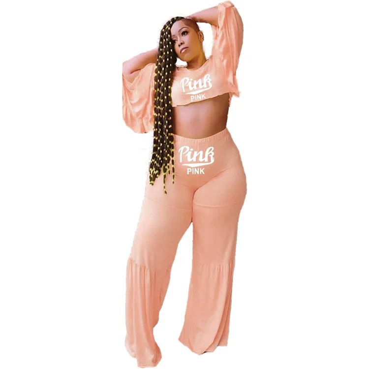 Solid Color Long Sleeve Leggings Tops Two-piece Set Women Tracksuit