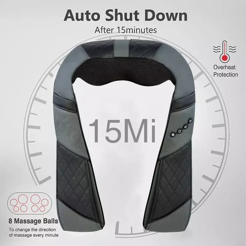 Free sample Electric Neck Massager Shiatsu Neck Shoulder Massager for Car Neck Back Body Massager with Heating