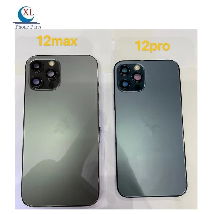 Задняя крышка корпуса для iphone 12 Mini pro max задняя батарейного отсека дверь средняя рамка с задним стеклом