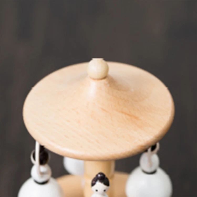 Custom song wooden merry go round girls jewelry music boxmovement ballet music box