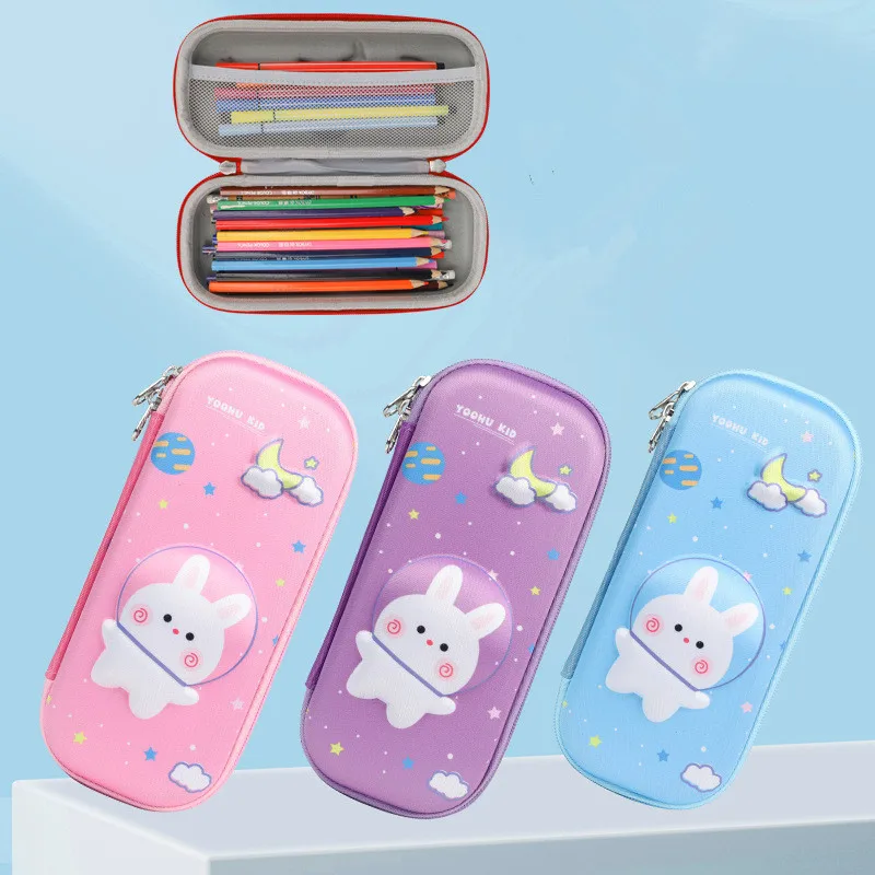 Stationery Supplies Kawaii 3d Hard Clear  Pencil Case Box for Kids