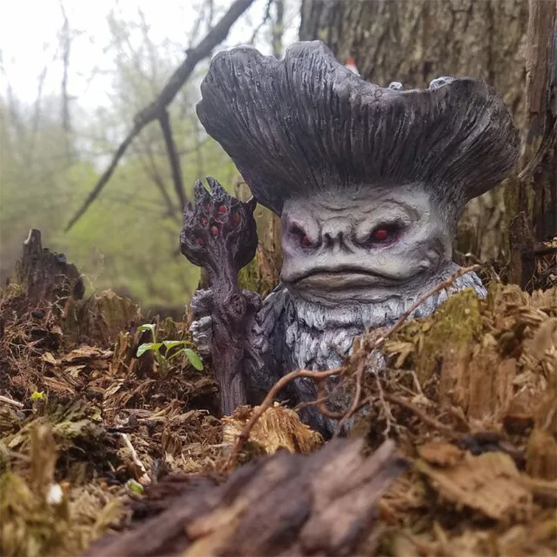 Fairy Mushroom Monsteree Shaman Wizard Troll Resin Garden Ornament Yard Lawn Decoration Home