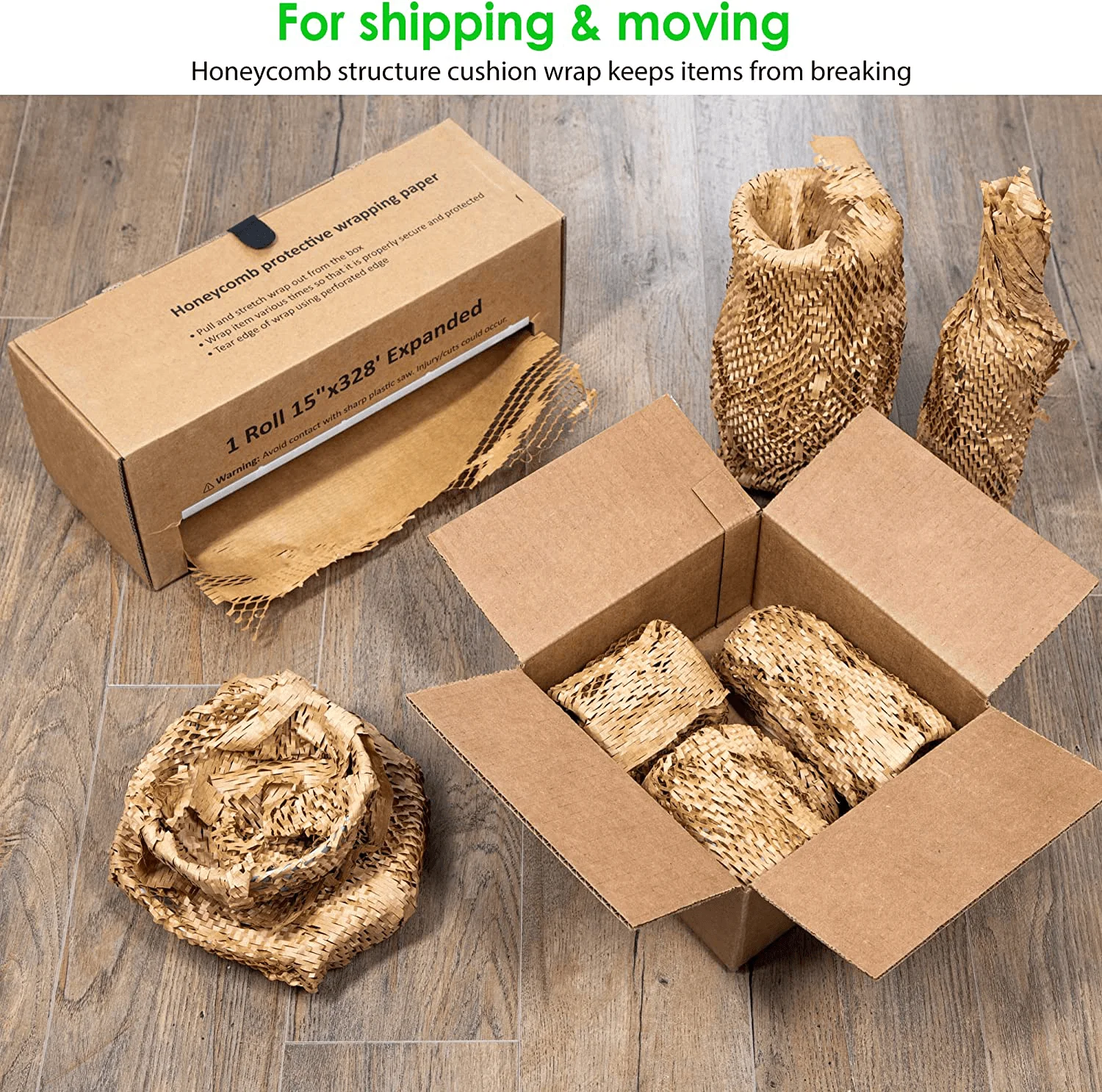 GDCX Shipping Protection Cushion Recyclable Brown Honeycomb Paper Kraft Packaging Dispenser