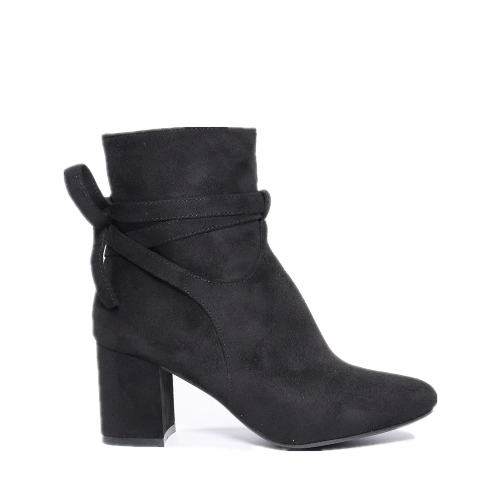 Autumn Trendy Women Shoe Winter Sexy High Heel Zip Ankle Leather Boots for Girls