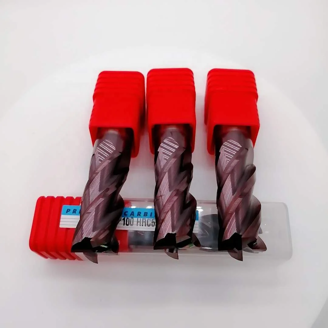 HRC55 4 Flutes Standard Size Square Carbide Endmills End Mill Cutters End Mill Carbide