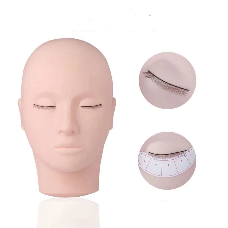 Training Mannequin Head Make Up Practice Flat Head Eye False Lashes Eyelash Extensions Practice Model Mannequin Head