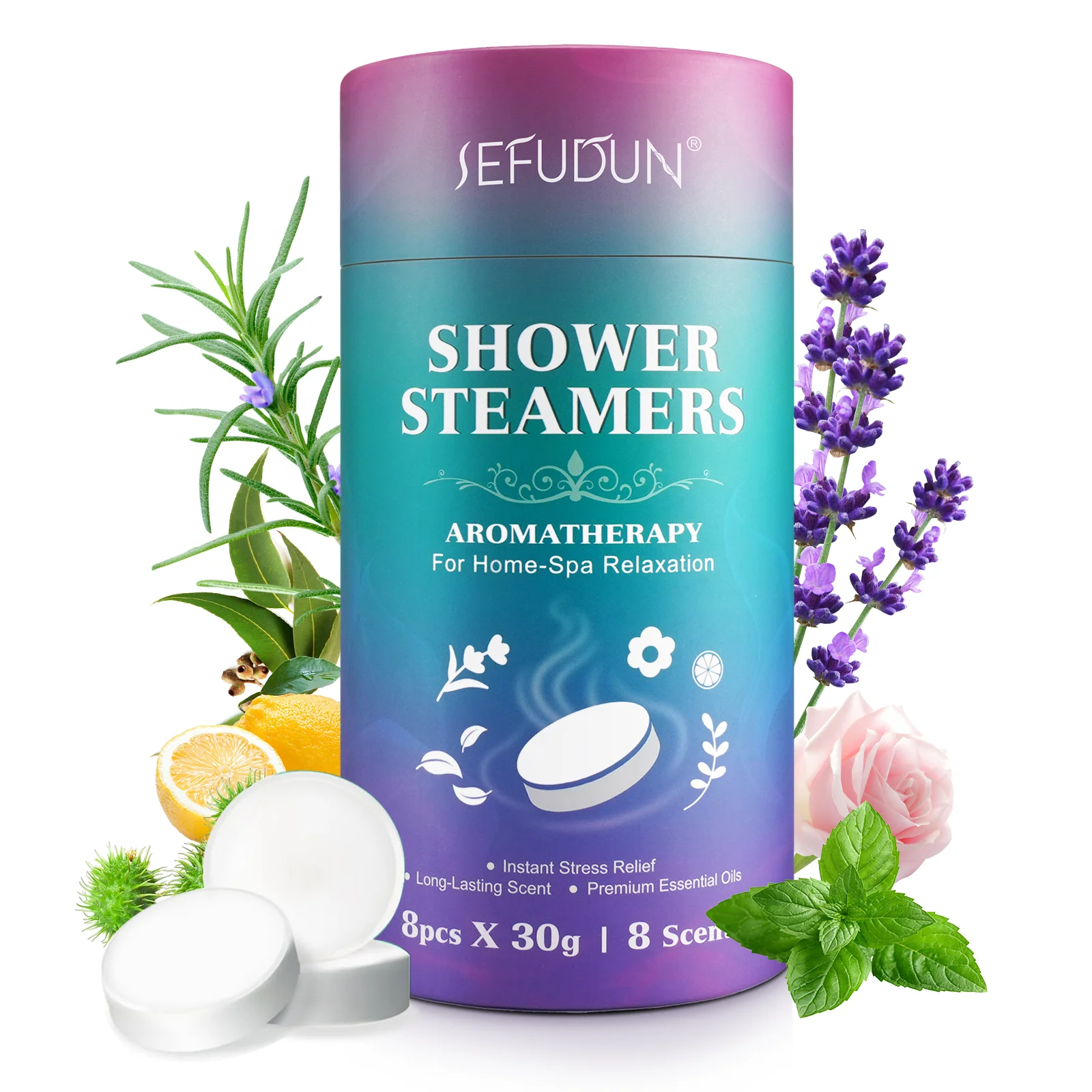 Wholesale Long Lasting Scent Shower Steamers Aromatherapy Shower Bombs Natural Bath Fizzies Instant Stress Relief For Home-Spa