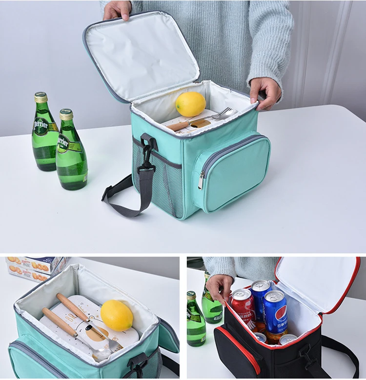 Large Capacity Cooler Bag Waterproof Oxford Portable Zipper Thermal Lunch Bags For Women Lunch Box Picnic Food Bag