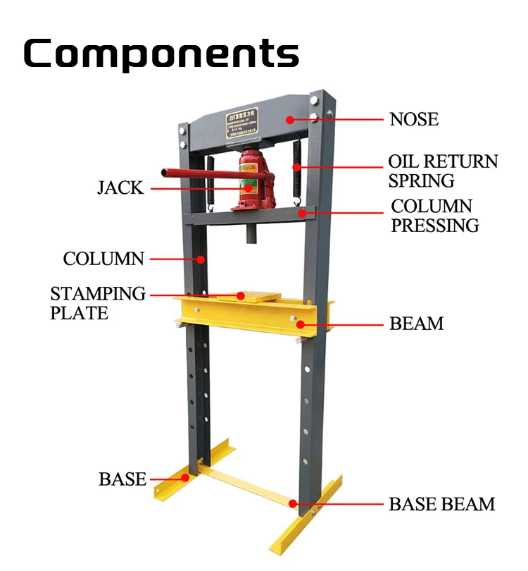 12 ton hydraulic shop press for car repair portable hydraulic shop press cheap price shop press with hand pump