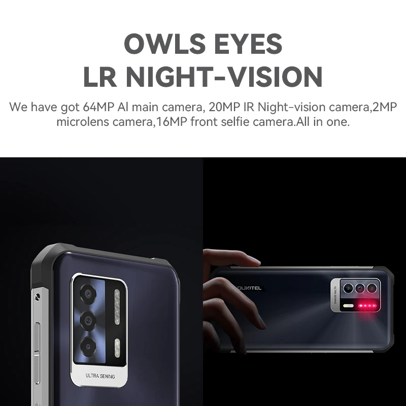 HUGEROCK WP17 android 11 6.78 inch ip68 rugged smartphone 8gb 128gb  nfc cell phone 5g mobile phones  industrial grade