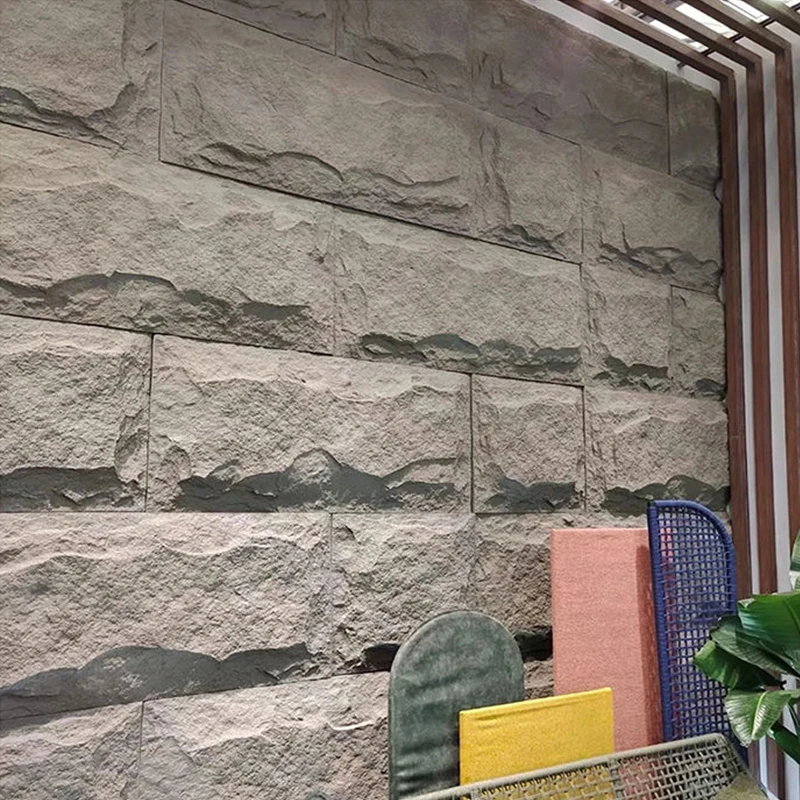 New decorative outdoor waterproof polyurethane artificial 3d pu faux rock veneer stone wall panel