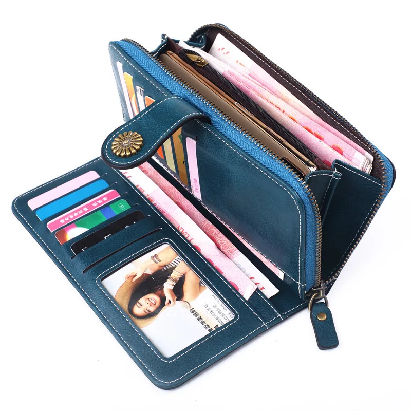 Keymay Coin Purse Bag Zipper Wrap Around Wristlet Bag Mini Wallet Card Holder Mini Keychain Dual Pouch Wristlet Coin Wallet