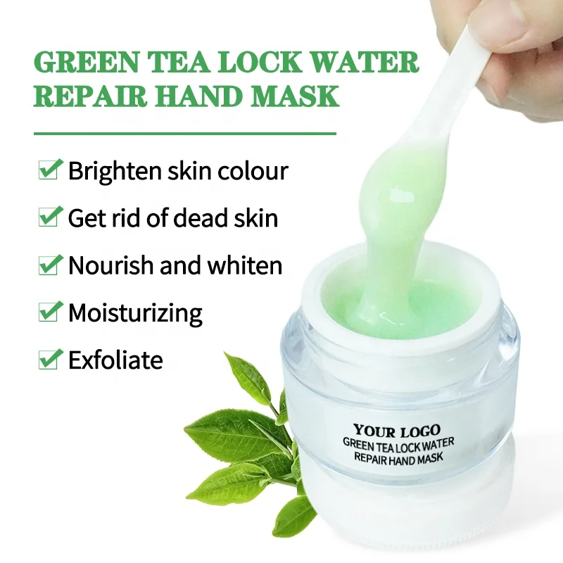 Skin Care Exfoliating Vegan Foot Hand Whitening crema de para manos Hand Cream Paraffin Green Tea Nourish Hand Mask