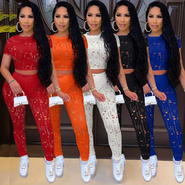 Женский однотонный комплект из 2 предметов, летняя повседневная женская одежда, спортивная футболка и брюки