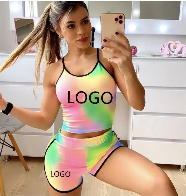 CS1022 wholesale famous brand designer summer clothing two piece set women short set