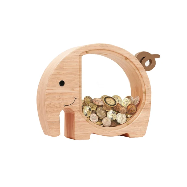 Wooden Piggy Bank  Pig Money Box Pig Coin Bank Piggy Bank