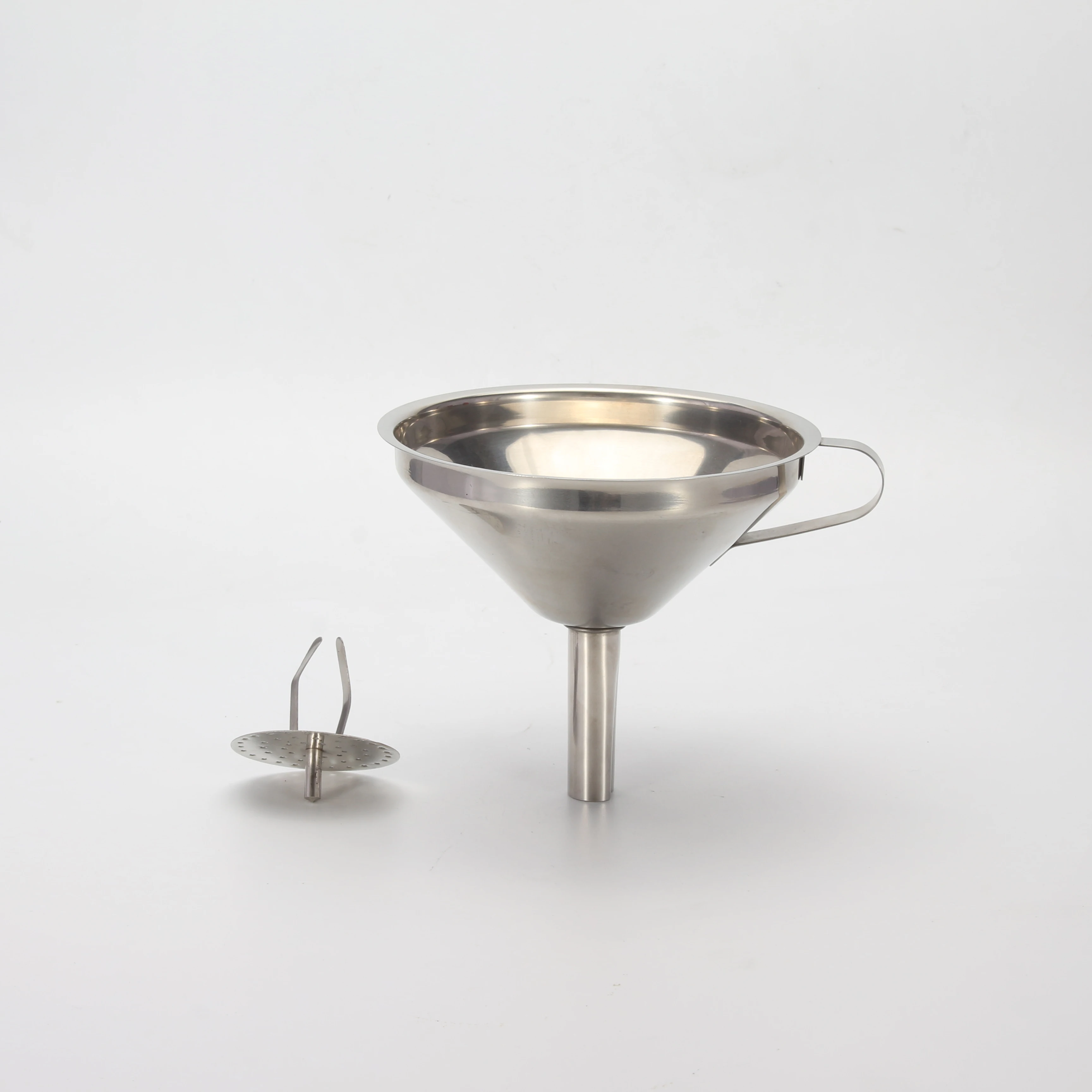 Maxi  Kitchen Funnel for Filling Bottles, 5 Inch 18/8 Stainless Steel Funnel, Metal Cooking Oil Food Funnel with Strainer