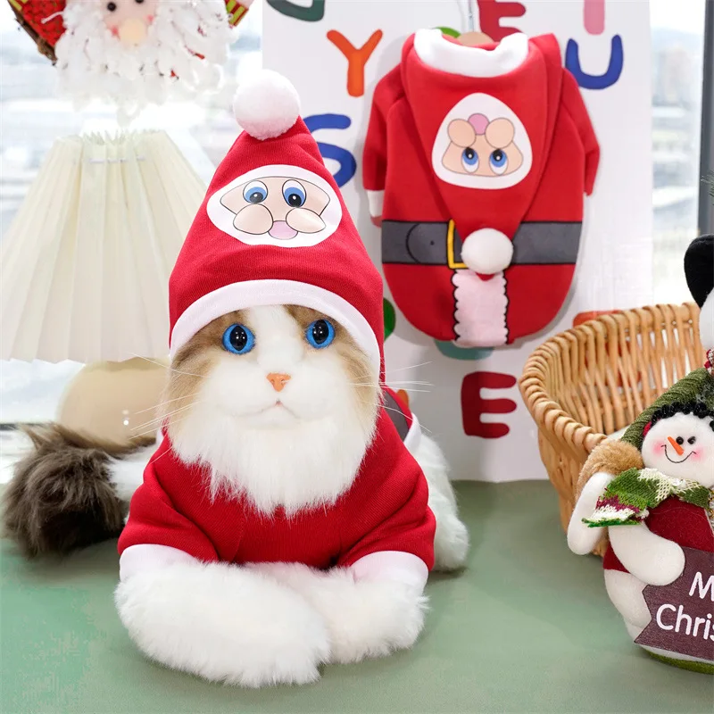 Pet christmas clothes pet santa claus dressing christmas pet dog cat clothes